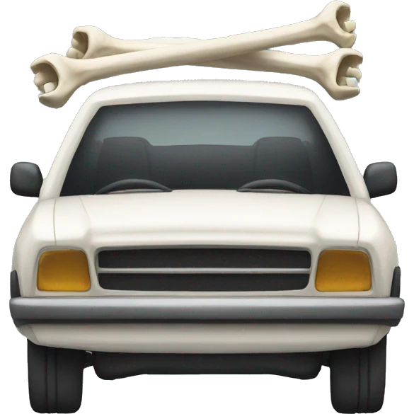 skelton's car with bones emoji