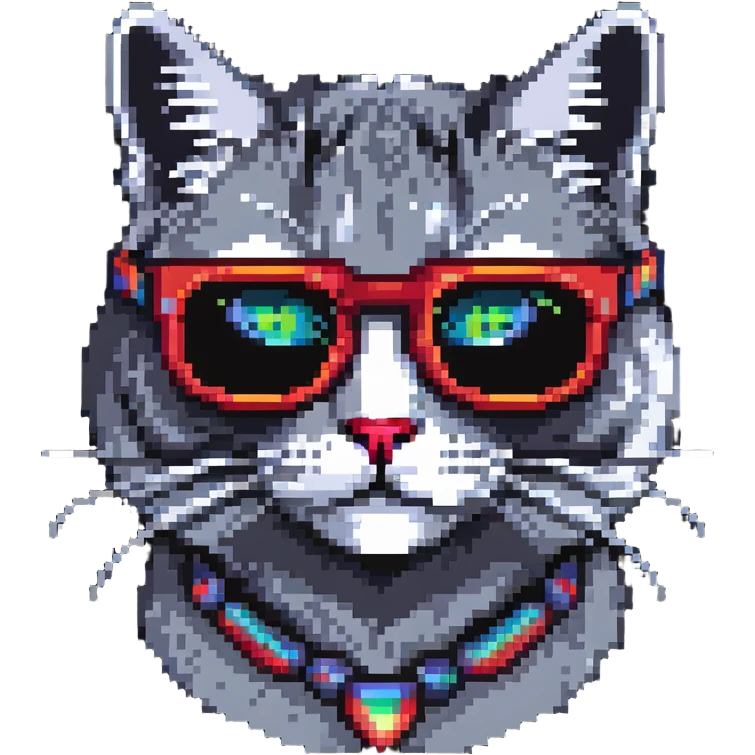 cool cat with laser glasses emoji