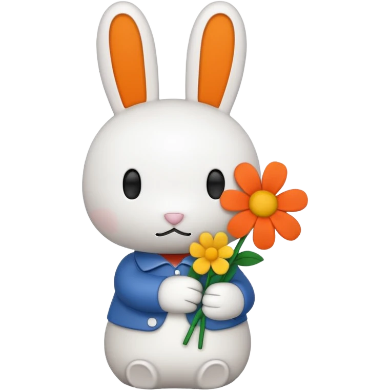 Miffy with a flower emoji