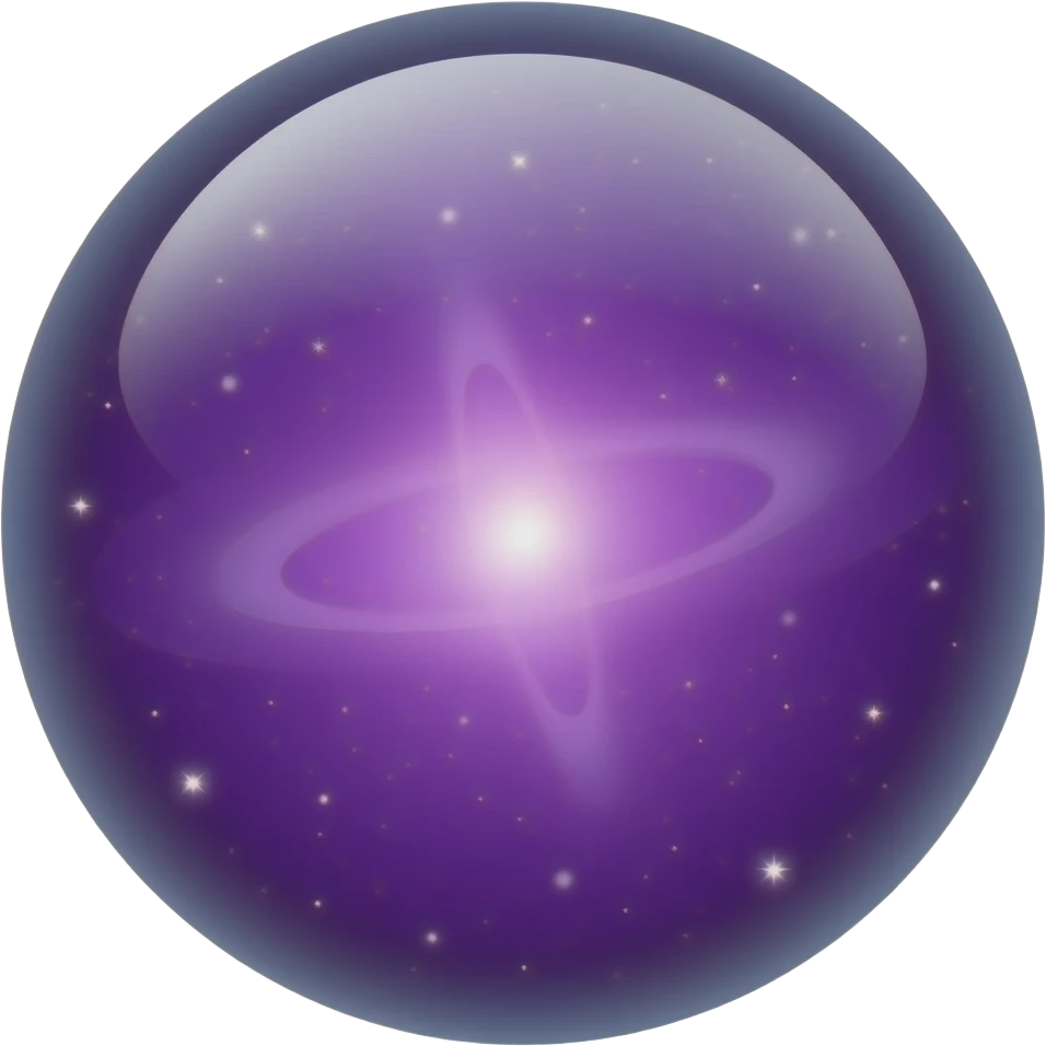 Sparkly purple Nebula galaxy crystal orb emoji