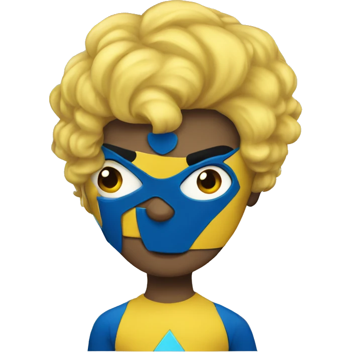 Yellow blue  Superhero Dark hair emoji