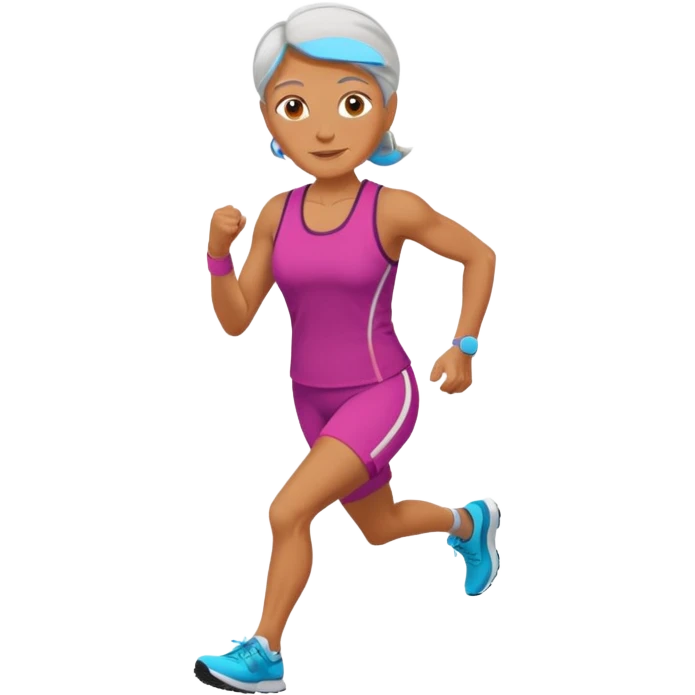 create an older woman runner emoji