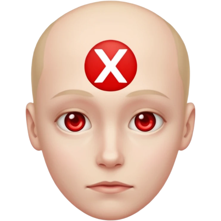Forhead with a red small "x" symbol in the center emoji