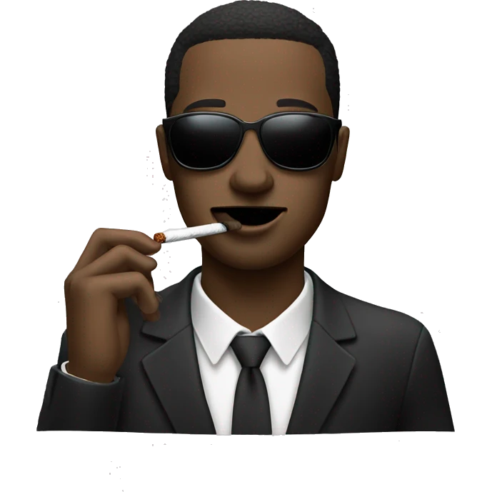 black shades on and a cigarette in the mouth  emoji