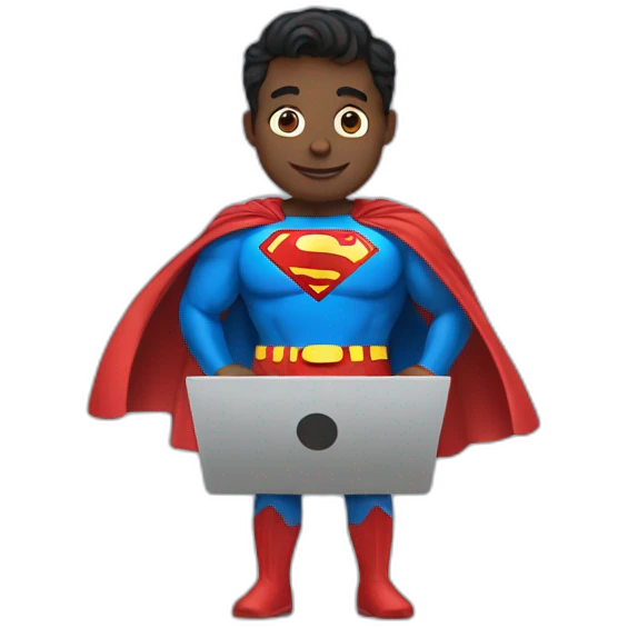 superman with laptop emoji