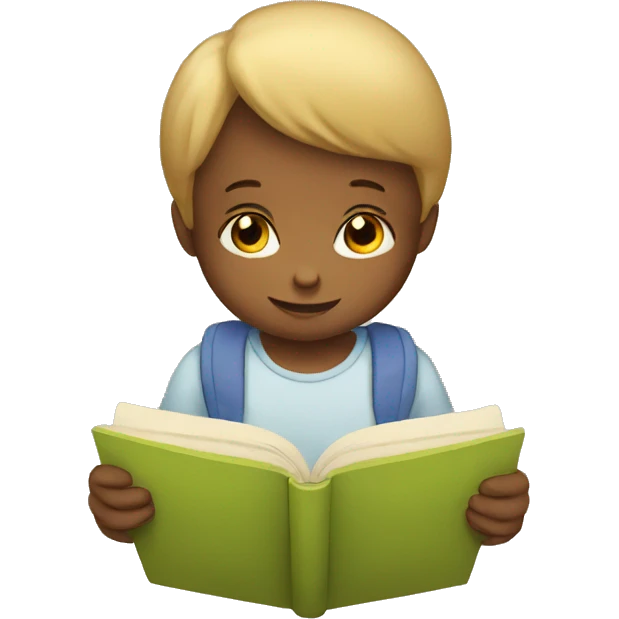 a child reading emoji