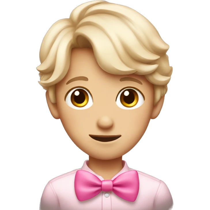 boy with pink bow emoji