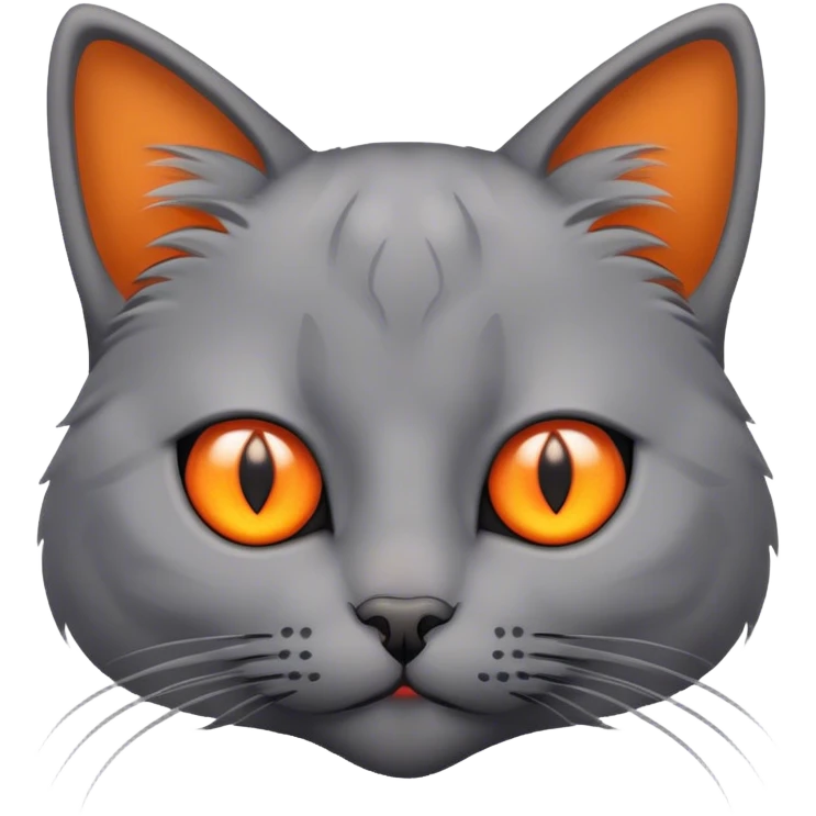 grey cat with orange eyes emoji