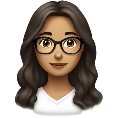 Brunette girl with glasses  emoji