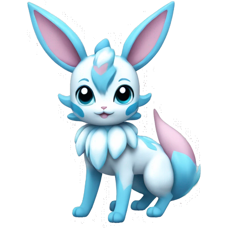 Kawaii Sylveon-Glaceon Full Body emoji