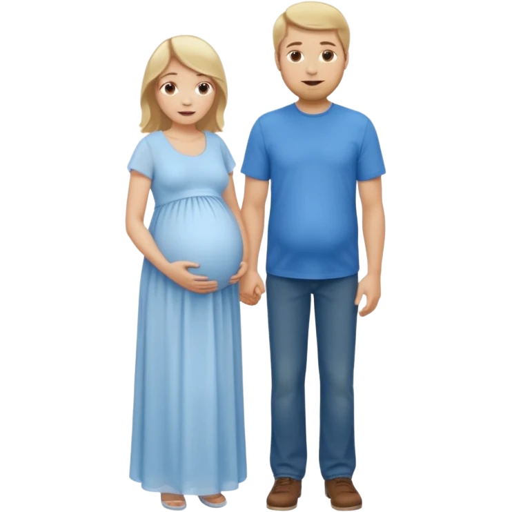 Pregnant blonde with brown haired husband emoji