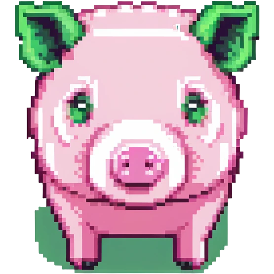 Minecraft pig, full body, pink blocky animal with square head and square body emoji