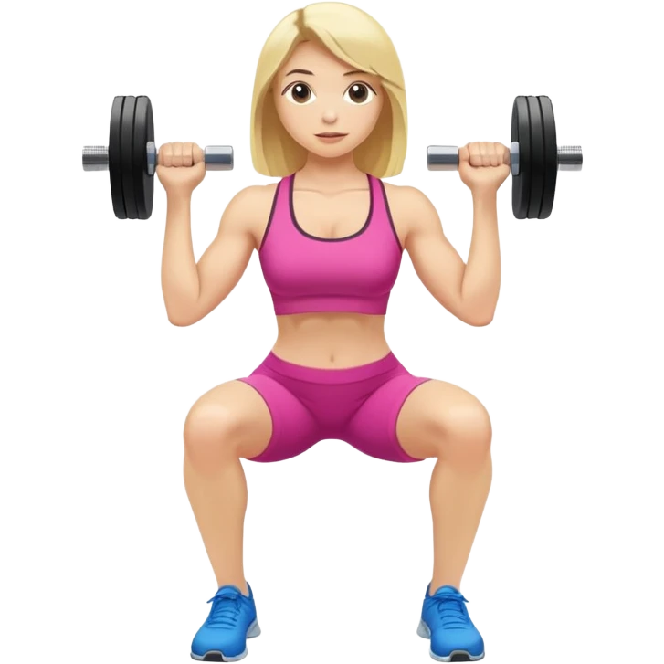 Приседание с гантелями блондинка emoji