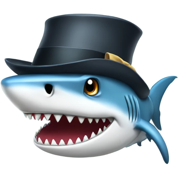 shark with tophat emoji