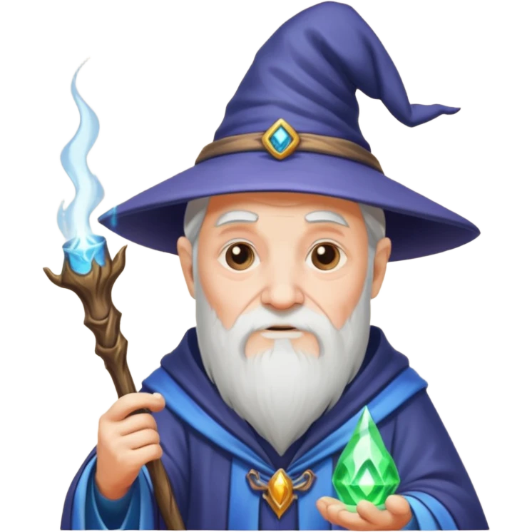 old wizard casting spells emoji