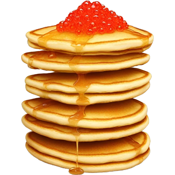 Pancakes with red caviar emoji