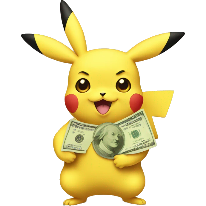 pikachu with money emoji