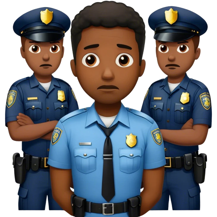 White police arresting black man emoji