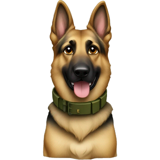 german sheppard in military gea emoji