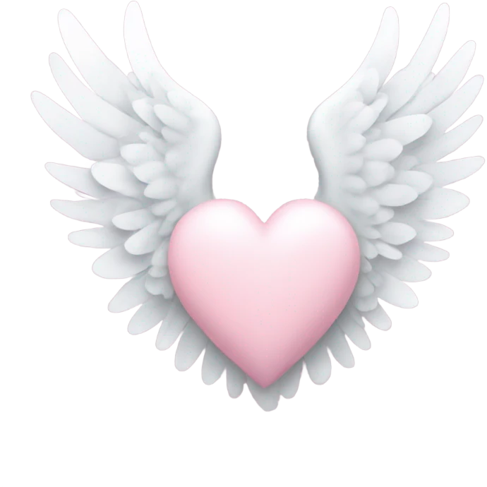 pastel pink heart with white wings emoji