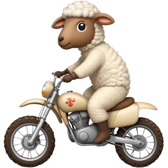 sheep on a dirt bike emoji