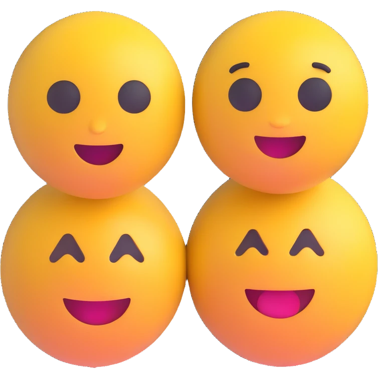 разместить эти два изображения 3d emoji на одном фоне, чтобы они были как две отдельные фигуры, не изменяя сами изображения emoji