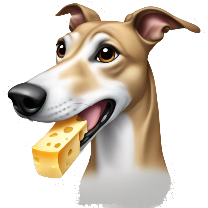 greyhound sniffing cheese emoji
