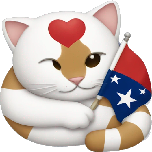 cat hugging texas flag emoji