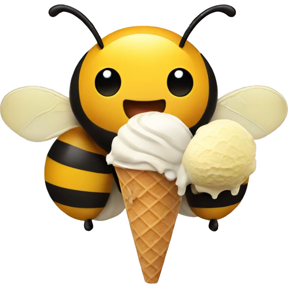 bee eating ice cream  emoji