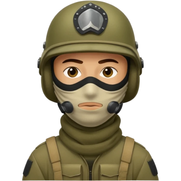 
Iraqi man soldier in helmet and balaclava emoji