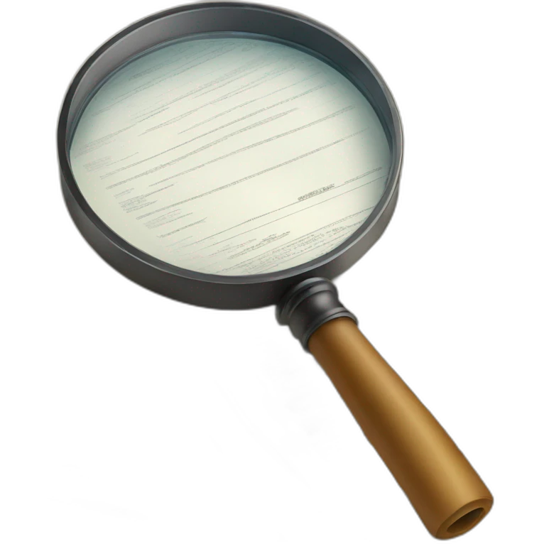 magnifying glass over documents emoji