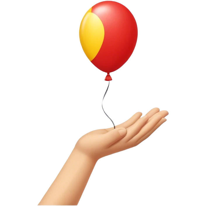 letting go of a yellow-red balloon from hand  emoji