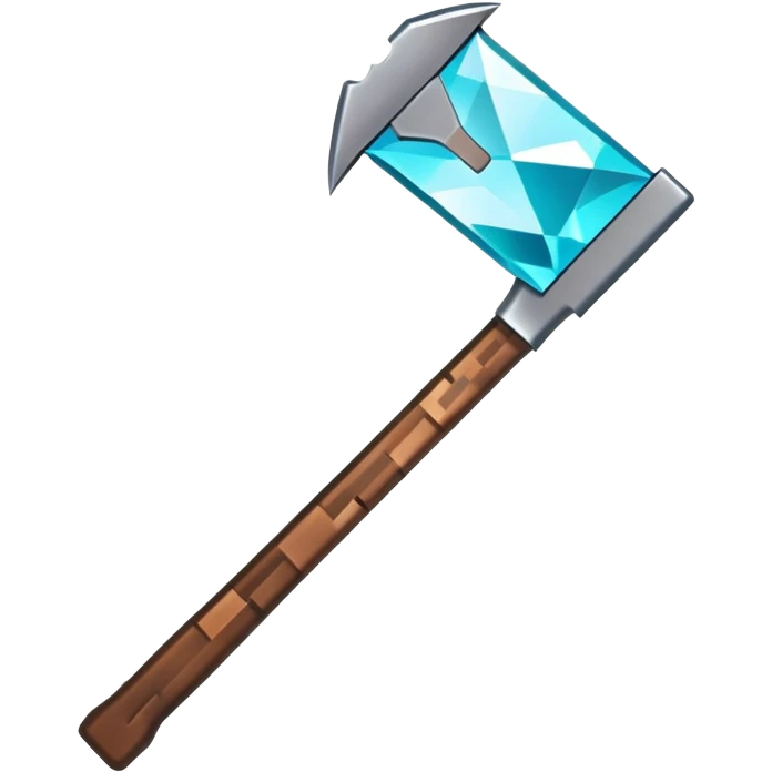 Minecraft diamond pickaxe with brown handle emoji