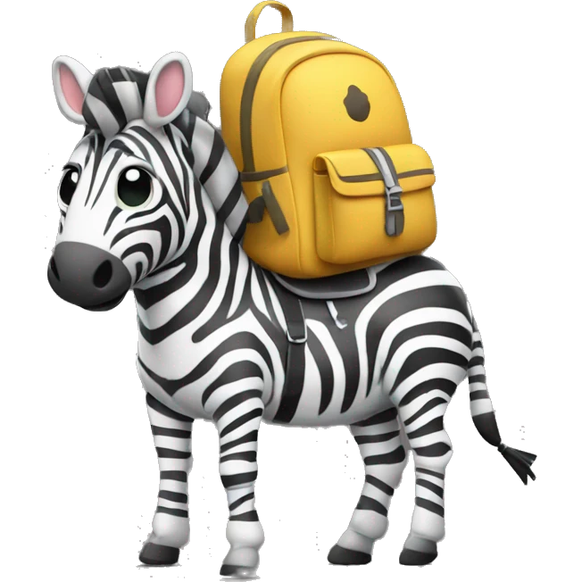 Zebra with school backpack on  emoji