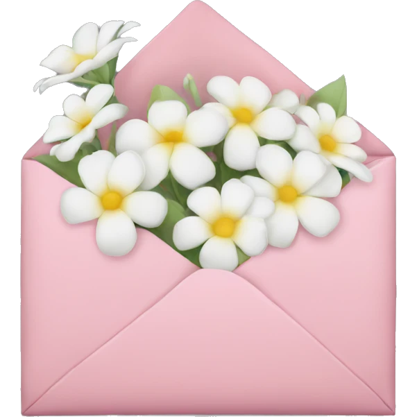 Pink envelope with white flowers emoji