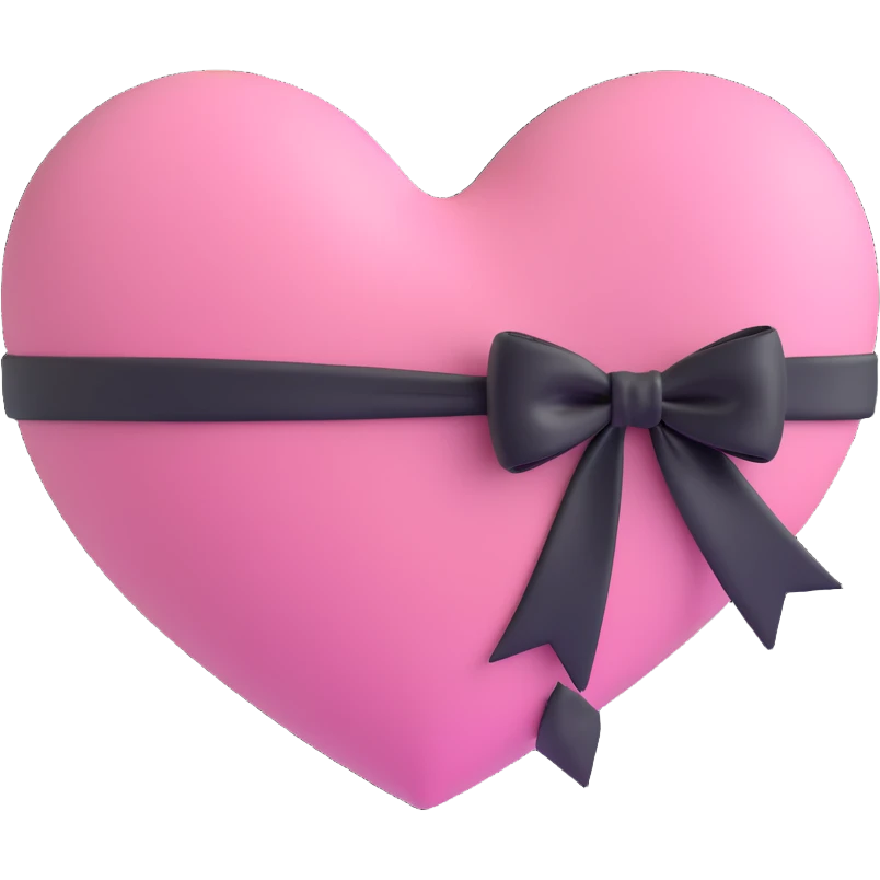 pink heart with a black bow knot emoji