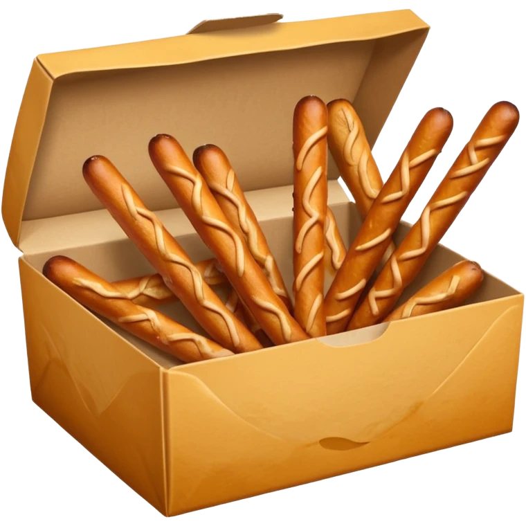 Pretzel sticks on food paper box emoji