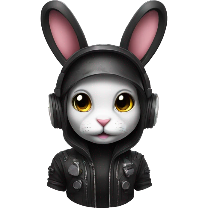 cyber punk bunny black  emoji