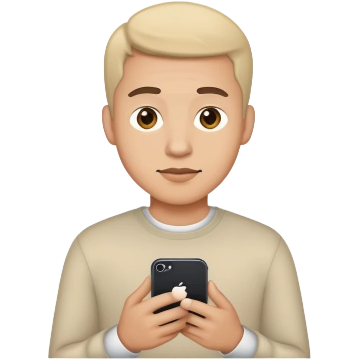 A man with his iphone emoji