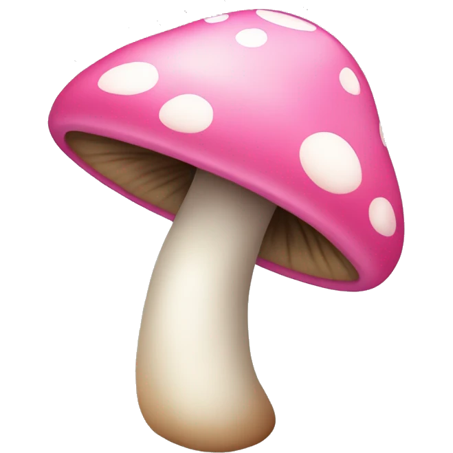 one pink mushroom with spots emoji