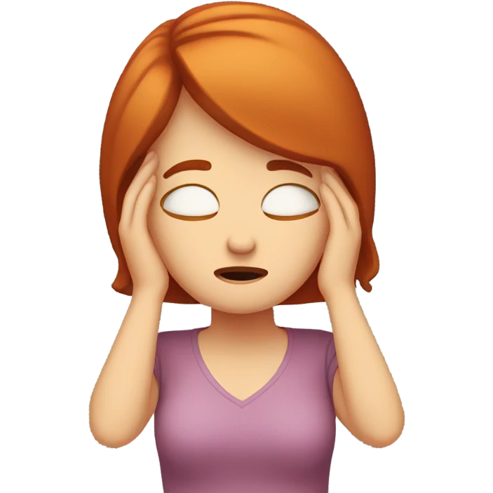 Red haired woman face palm emoji