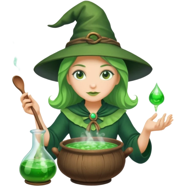 green witch cooking potion emoji