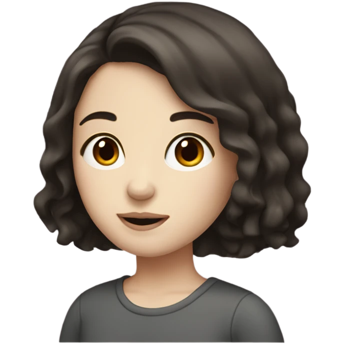 pale girl with dark brown hair  emoji