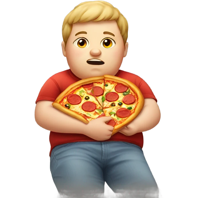 A fat kid eating pizza emoji