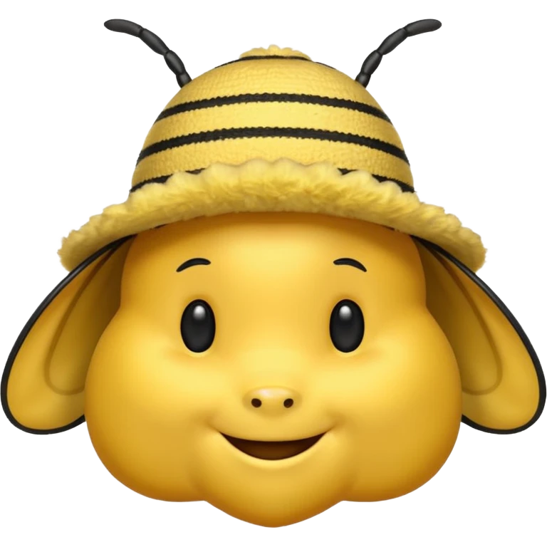 draw iOS emoji Bee, but with iOS emoji gentle hat emoji
