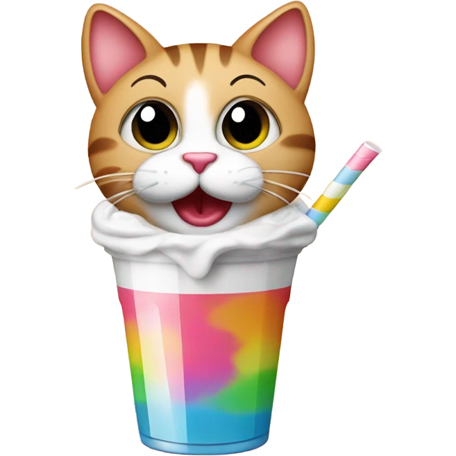 Cat with a milkshake emoji