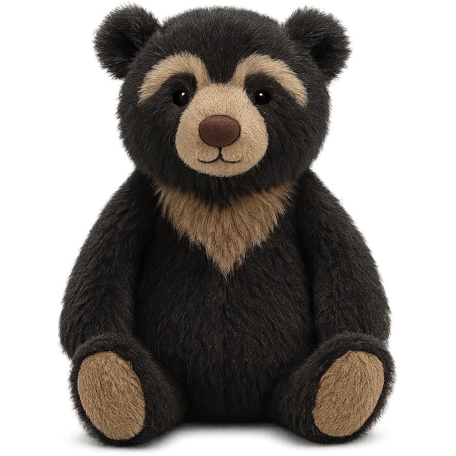 jellycat stuffed plush andean spectacled bear emoji