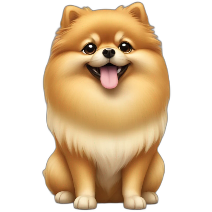 pomeranian with "thank you" sign emoji