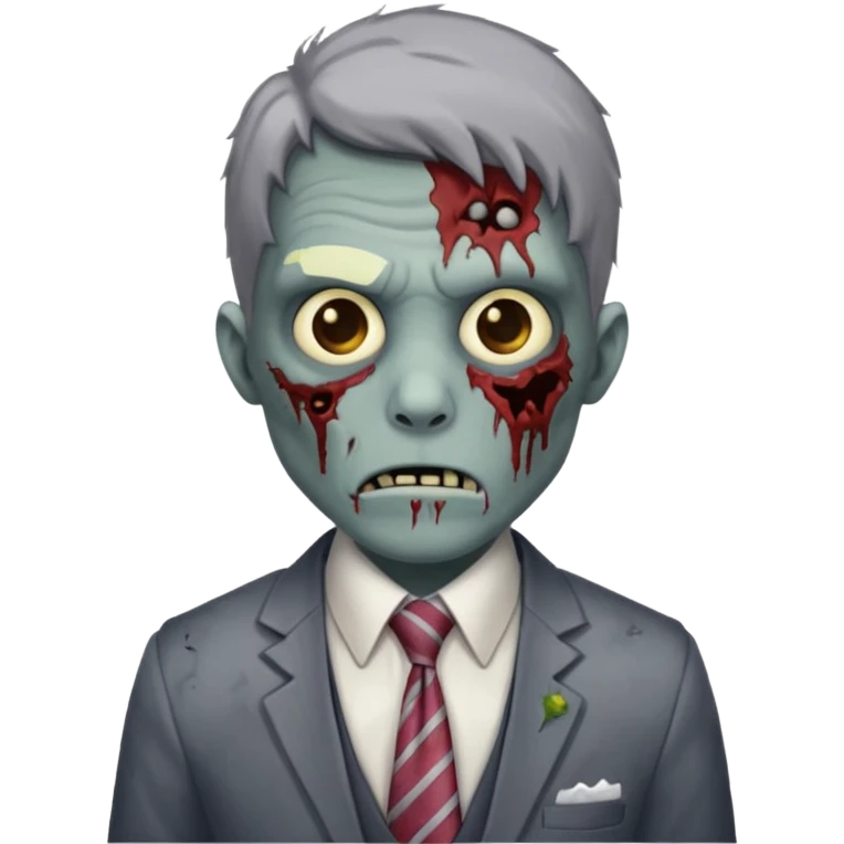 zombie with tie emoji