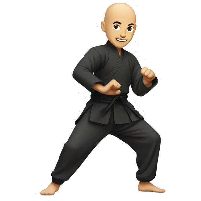 Bald guy doing kungfu emoji